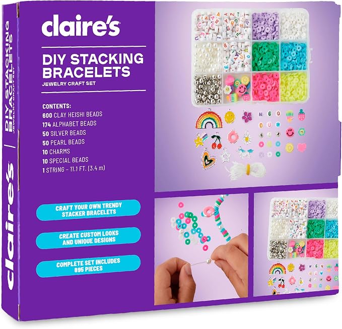 Claire’s DIY Bracelet Kit – 895-Piece Jewelry Making Supplies Set| Clay Heishi - Image 8