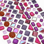 LITMIND 1.1LB Purple Mixed Irregular Crystal Glass Mosaic Tiles - Image 4
