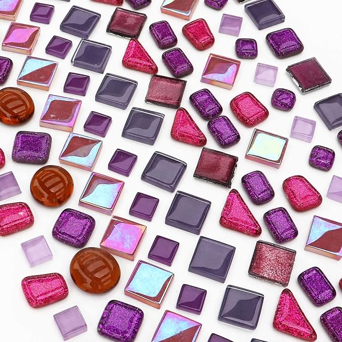 LITMIND Assorted Purple Irregular Crystal Mosaic Tiles, 9oz Value Pack by LITMIND