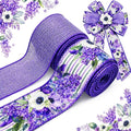 2.5 Inch Purple Floral Wired Edge Ribbon, Decorative Fabric Craft Ribbon by YIPRONS