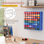 Krafetto 64 Grids Craft Paint Storage Organizer, Wall-mountable Paints Holder - Image 3