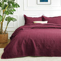 Love's cabin California King Size Quilt Bedding Set Burgundy Bedspreads by Lovescabin