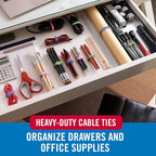 VELCRO Brand ONE-WRAP Cable Ties | 60Pk | 8 x 1/2" Straps - Image 5