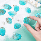 PH PandaHall 35pcs Blue Natural Seashell Bead, 32~37mm Undrilled Dyed Scallop - Image 5