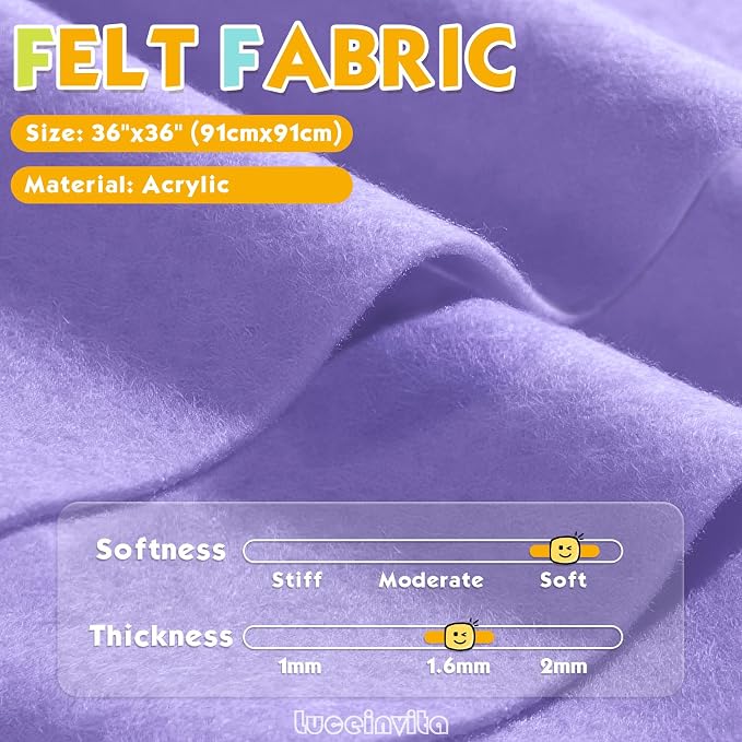 Lavender 36" X 36" Felt Fabric Sheet - Image 2