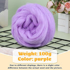 3.53oz Wool Roving, Wool Felting Supplies, Pure Wools, Chunky Yarn, Spinning - Image 2