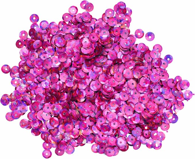Mandala Crafts 6mm Cup Holographic Magenta Sequins - Image 2