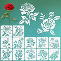 12 Pcs Large Flower Stencils for Painting, 5.12 X 5.12 Inch Flower Stencils for by FRAGRANTGARDEN