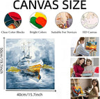 GXGLLPZBY Painting by Numbers for Adults Beginner, Ship Paint by Number Kits on - Image 5