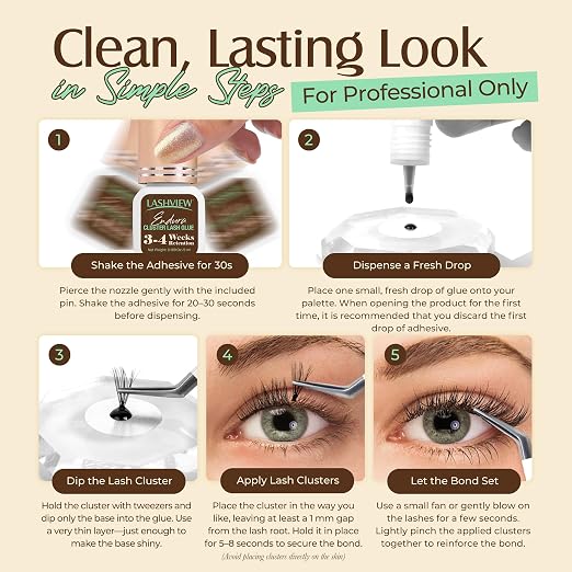 LASHVIEW Lash Cluster Glue & Remover Kit Super Strong Hold 4 Weeks+ - Image 8