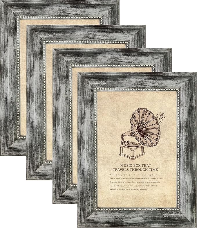 4x6 Picture Frames Set of 4 Vintage Photo Frame, Rustic Retro Photo Frame by TKYGU