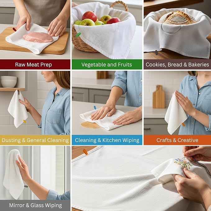 Flour Sack Towels| Tea Towel for Crafts| Kitchen Towels Cotton Blank Towel for - Image 2