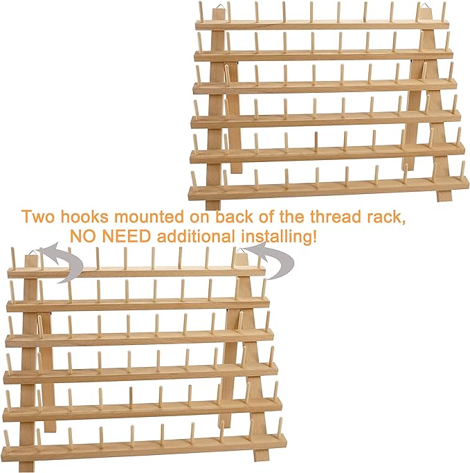 New brothread 2X60 Spools Wooden Thread Rack/Thread Holder Organizer - Image 2