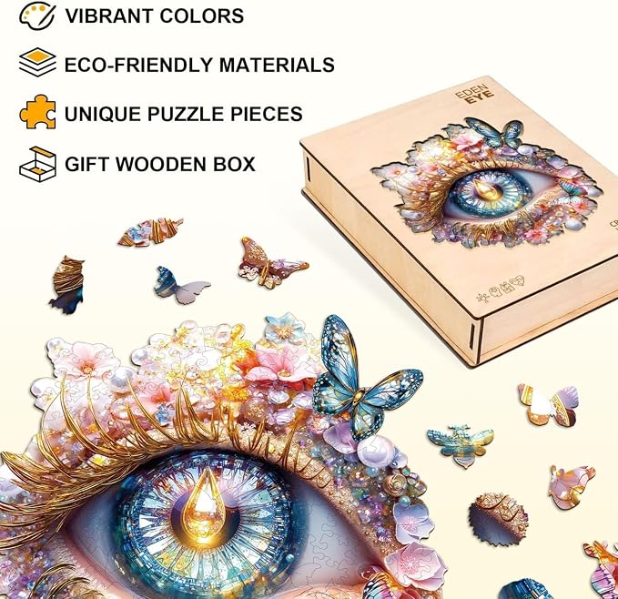 Eden Eye Puzzles Adults Gifts Wooden 90 Pieces 8.5 * 7.8in - Image 2