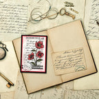 GLOBLELAND Vintage Floral Clear Stamp Art Words Transparent Silicone Stamp - Image 4