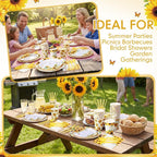 450 Pcs Sunflower Birthday Tableware Set Decorations Floral Paper Plates - Image 4