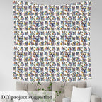 Cartoob Dogs Fabric by The Yard, Watercolor Puppy Pet Fabrics, Rustic Butterfly - Image 4