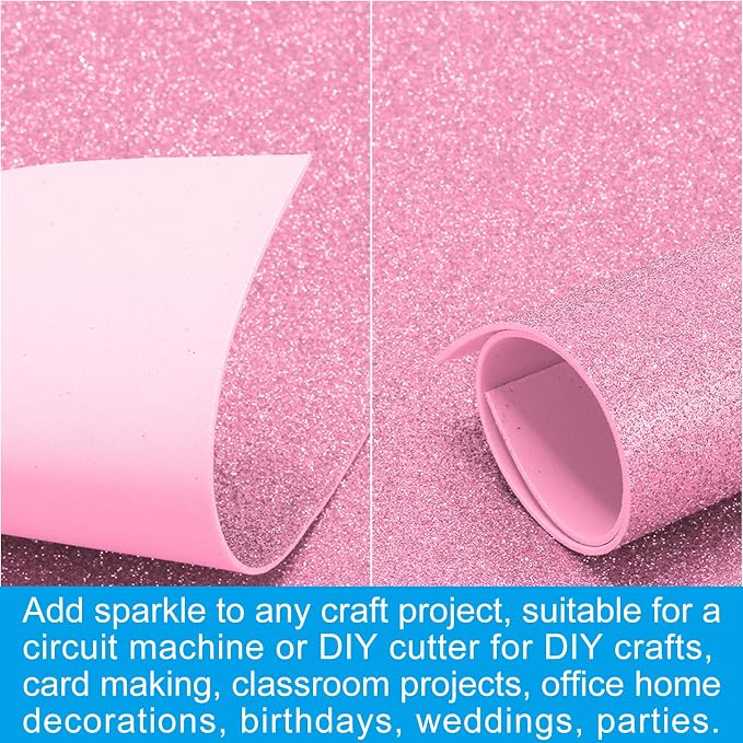 PATIKIL Pink Shiny EVA Glitter Foam Sheet 11 x 8 Inch 2mm Thick Sparkle EVA - Image 5