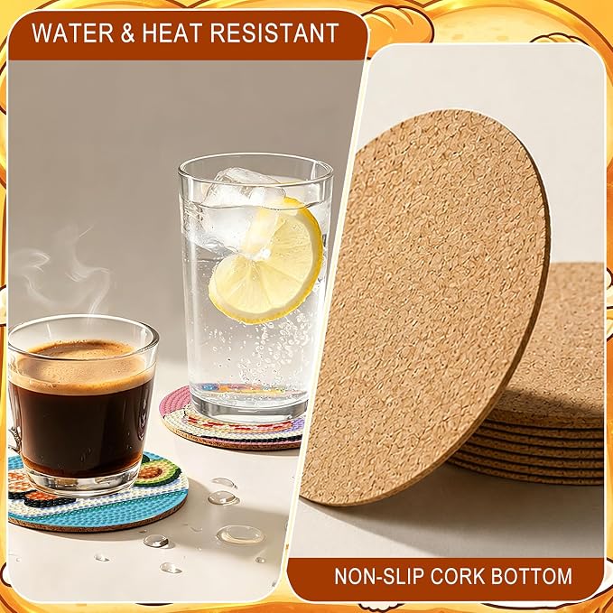 8-Pack Diamond Art Coaster Kit - Image 3