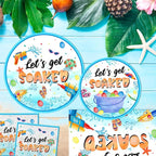 Summer Party Decorations, Pool Party Supplies Tableware Set, Let's Get Soaked - Image 3