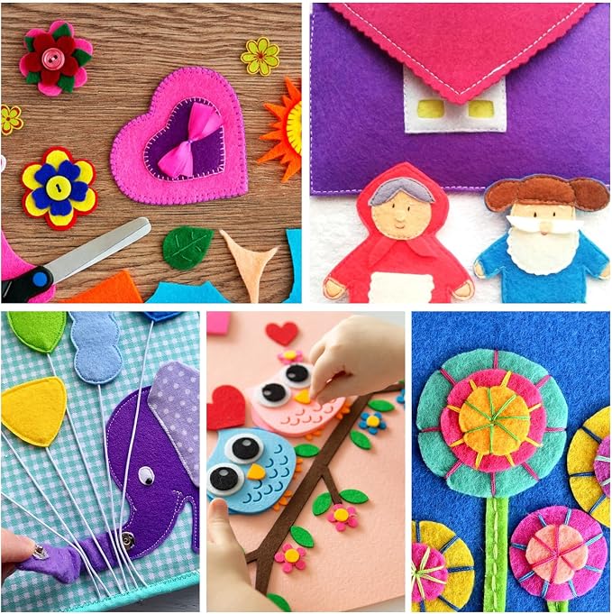 66 Pcs Stiff Felt Fabric Sheets, 12 x 12 inches Assorted Felt Sheets Craft Felt - Image 7