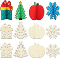 DIY 3D Christmas Wood Crafts to Paint, Unfinished Wooden Table Decorations by BENIMUS