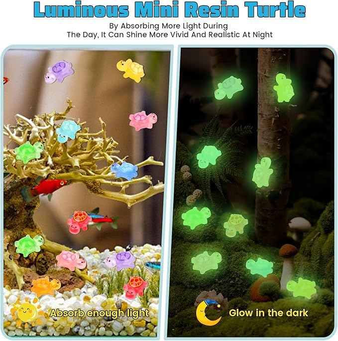 200pcs Mini Resin Turtles Luminous Tiny Turtle - Image 3