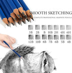 Pro Pencils Drawing Sketching Set 14 pcs Graphite Kit Soft Pencils Ideal Gift - Image 5
