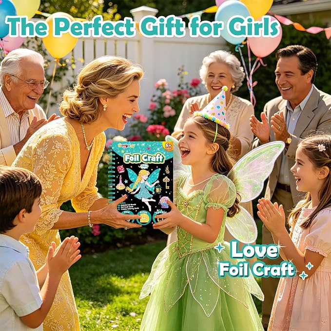 FUNNYB&G Foil Art Craft Kit for Girls 4-10 Years Old: Mess-Free & No-Glue - Image 7