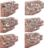 Youdiyla 200 Mixed Charms Collection, Antique Silver Tone, Charms Metal Pendant - Image 2
