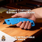 REXBETI 4-Pack Utility Knife, Heavy Duty Aluminum Shell Retractable Box Cutter - Image 2