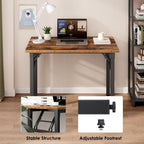 Need Small Folding Computer Desk, 35.8 Inch Writing Table, Rustic Brown | - Image 8
