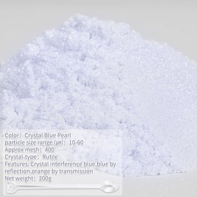 Mica Powder, 7.05OZ（200g）, Crystal Blue Pearl Mica Powder Pigment - Image 2