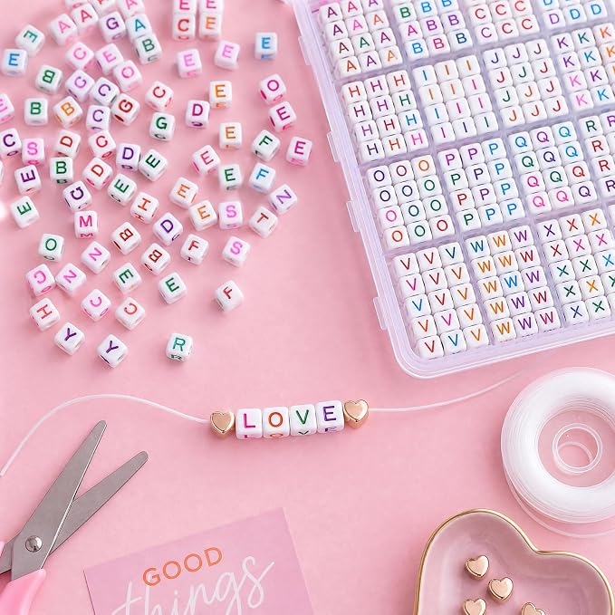 1400 PCS 6x6mm Cube Alphabet Letter Beads - Image 4