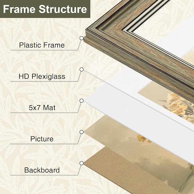 Vittanly 8x10 Picture Frame Set of 4, Vintage Photo Frame - Image 8