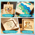 ESRICH 5x5 Inch Wood Panels, 6 Pack Square Craft Wood Canvas Boards, Blank - Image 5