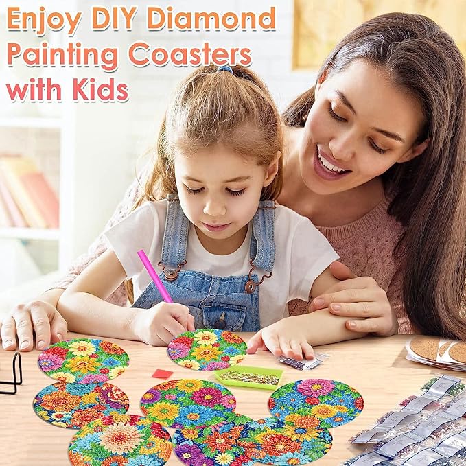 ijbnhd 8 Pcs Diamond Art Coasters - Image 4