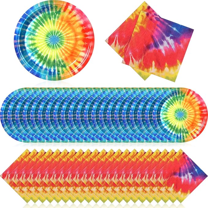 Zhehao 120 Pcs Disposable Paper Plates and Napkins Bulk Birthday Party by Zhehao