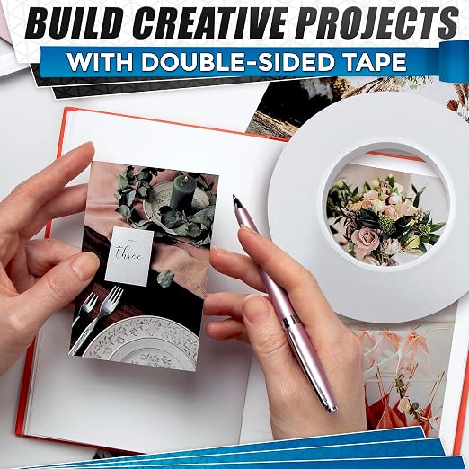 Oskal Double Sided Tape for Crafts, 0.4" × 60 Yds, Scrapbooking, Gift Wrapping - Image 9
