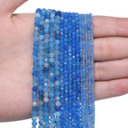 2mm 180pcs Blue Crystal Tiny Gemstone Beads - Image 2