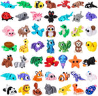 ywevyezc 52 Pcs 3D Printed Animals Set, Flexible Articulated Mini Sea Animal by ywevyezc