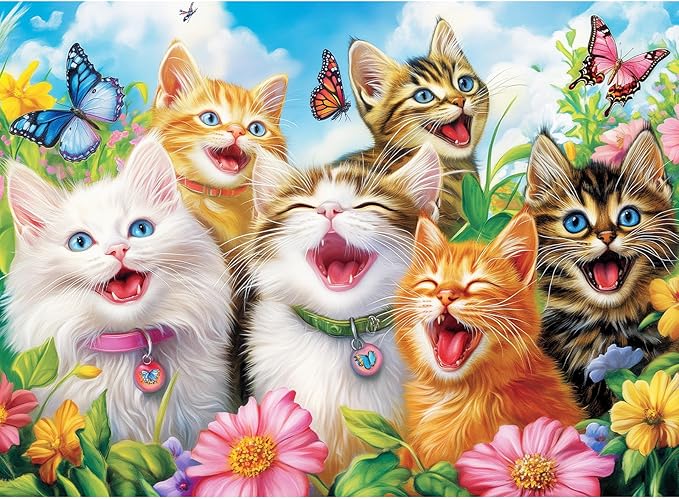 500 Piece Puzzles for Adults, Laughing Cats Large Piece Jigsaw Puzzle for by MJYPHDM