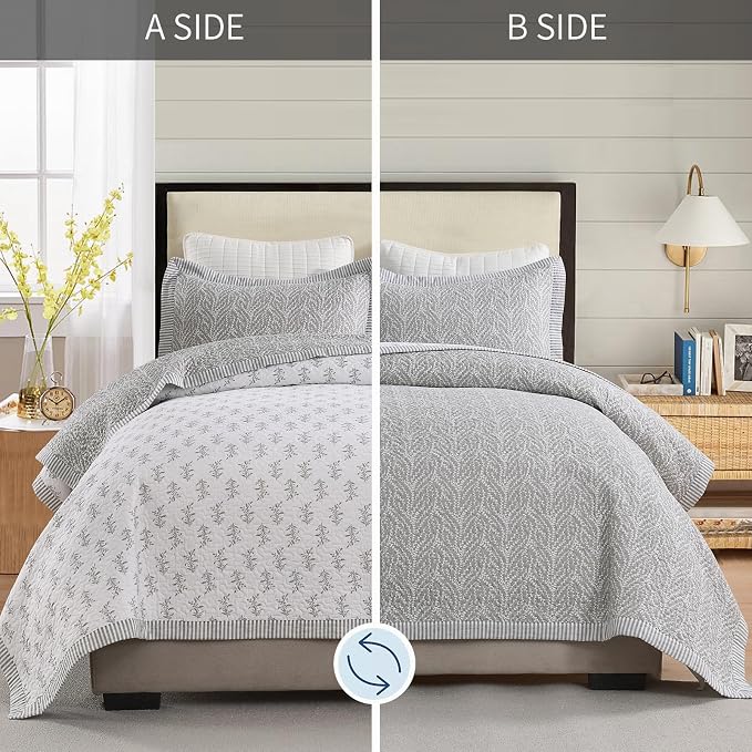 SahSahCasa Quilt Set Queen Size, 100% Cotton Quilt Bedding Set Bedspread - Image 4