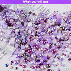 3900+ Pcs Rhinestones and Pearls Kit, 2-10mm Flatback Gems - Image 7