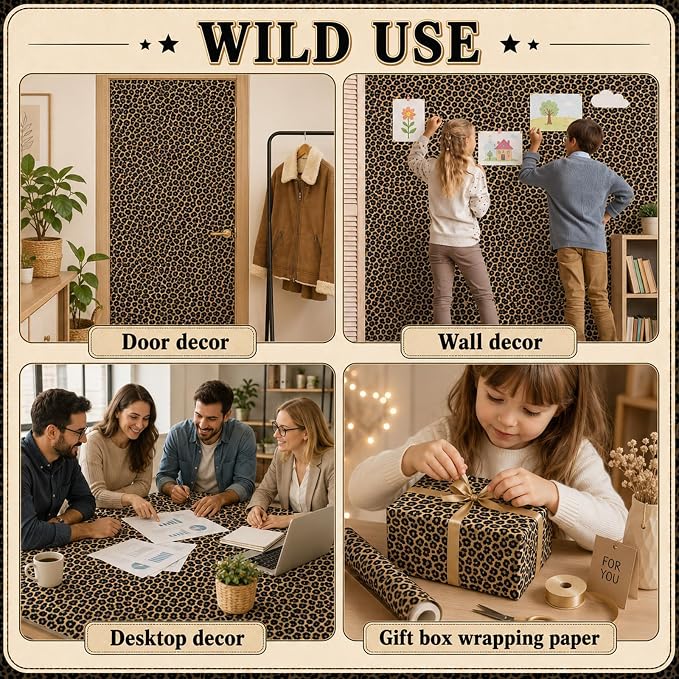 Leopard Print Bulletin Board Roll Non-Woven Fabric Poster 16in X 12ft | Back to - Image 6