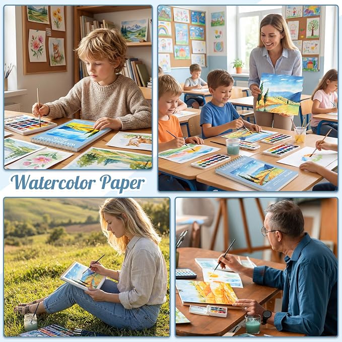 35 Sheets Watercolor Paper Pad 7x10 Inch, 140 lb/300 GSM Cold Press Water Color - Image 7