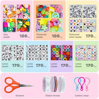 Gionlion 96 Colors 3550 Pcs Pony Beads Bracelet Making Kit, 5 Boxes Friendship - Image 4