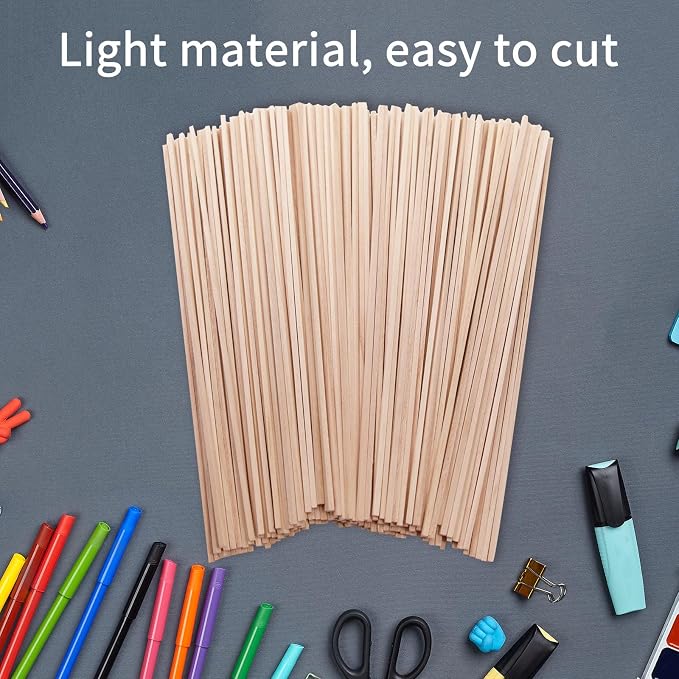 750 Pcs Balsa Wood Sticks 1/8 x 1/8 x 12 Inch balsa Wood Strips Hardwood Square - Image 3