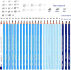 YYMIYU 24 Drawing Pencils Set, Art Sketching Pencils Charcoal Set 14B, & Soft by YYMIYU
