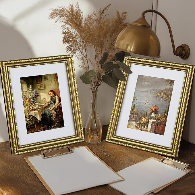 eletecpro 8x10 Vintage Picture Frame, Glass Cover, Horizontal or Vertical - Image 6